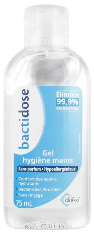 Gilbert Bactidose Gel Hydroalcoolique 75 ml Parfum Neutre