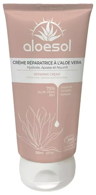 Aloesol Créme Réparatrice à l'Aloe Vera Visage, Corps et Mains Bio 150 ml