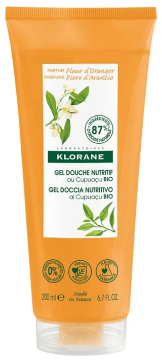Klorane — Gel Douche au Beurre de Cupuaçu Bio — Miel d'Oranger — Tous Types de Peaux 200 ml