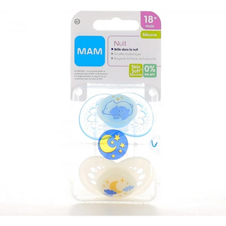 Mam Sucette Original Nuit 18+ Mois Silicone x 2