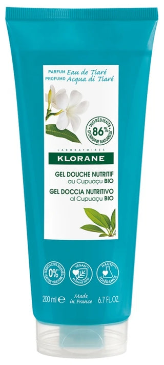 Klorane — Gel Douche au Beurre de Cupuaçu Bio — Eau de Tiaré — Tous Types de Peaux 200 ml